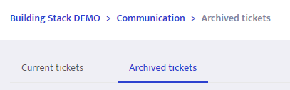 Archived tickets tab