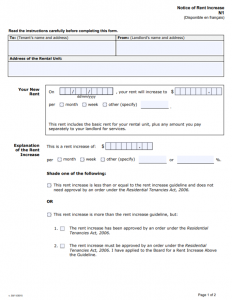 Notice of Rent Increase