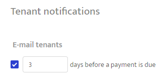 Payment reminder setting