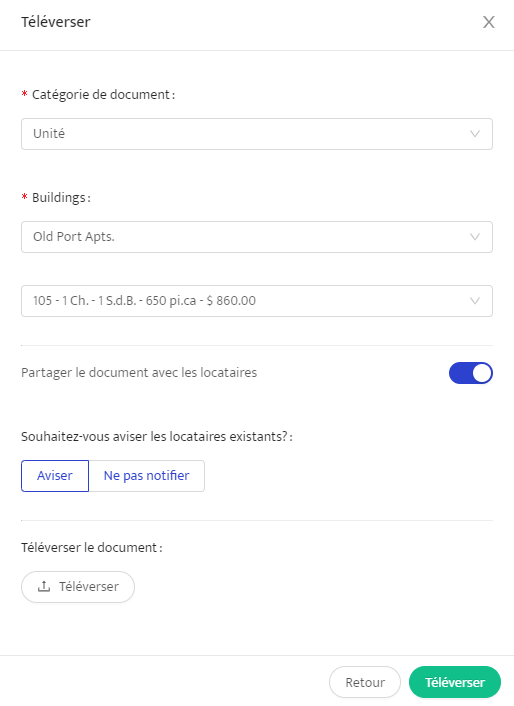 Partagez des documents avec vos locataires