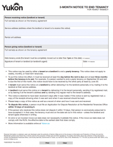 3-month notice to end tenancy